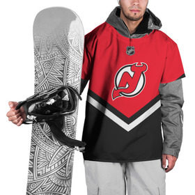 Накидка на куртку 3D с принтом New Jersey Devils в Екатеринбурге, 100% полиэстер |  | america | canada | hockey | nhl | usa | америка | девилз | джерси | канада | лед | нхл | нью | сша | хоккей