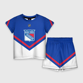 Детский костюм с шортами 3D с принтом New York Rangers в Екатеринбурге,  |  | america | canada | hockey | nhl | usa | америка | канада | лед | нхл | нью йорк | рейнджерс | сша | хоккей