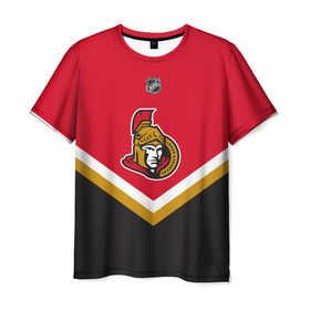 Мужская футболка 3D с принтом Ottawa Senators в Екатеринбурге, 100% полиэфир | прямой крой, круглый вырез горловины, длина до линии бедер | america | canada | hockey | nhl | usa | америка | канада | лед | нхл | оттава | сенаторз | сша | хоккей