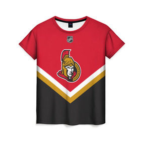 Женская футболка 3D с принтом Ottawa Senators в Екатеринбурге, 100% полиэфир ( синтетическое хлопкоподобное полотно) | прямой крой, круглый вырез горловины, длина до линии бедер | america | canada | hockey | nhl | usa | америка | канада | лед | нхл | оттава | сенаторз | сша | хоккей