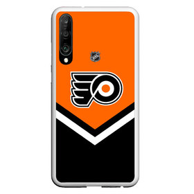 Чехол для Honor P30 с принтом Philadelphia Flyers в Екатеринбурге, Силикон | Область печати: задняя сторона чехла, без боковых панелей | Тематика изображения на принте: america | canada | hockey | nhl | usa | америка | канада | лед | нхл | сша | филадельфия | флайерз | хоккей