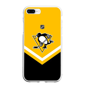 Чехол для iPhone 7Plus/8 Plus матовый с принтом Pittsburgh Penguins в Екатеринбурге, Силикон | Область печати: задняя сторона чехла, без боковых панелей | america | canada | hockey | nhl | usa | америка | канада | лед | нхл | пингвинз | питтсбург | сша | хоккей
