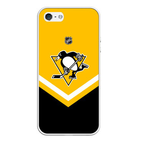 Чехол для iPhone 5/5S матовый с принтом Pittsburgh Penguins в Екатеринбурге, Силикон | Область печати: задняя сторона чехла, без боковых панелей | america | canada | hockey | nhl | usa | америка | канада | лед | нхл | пингвинз | питтсбург | сша | хоккей