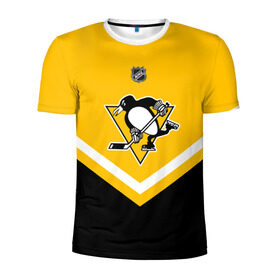 Мужская футболка 3D спортивная с принтом Pittsburgh Penguins в Екатеринбурге, 100% полиэстер с улучшенными характеристиками | приталенный силуэт, круглая горловина, широкие плечи, сужается к линии бедра | america | canada | hockey | nhl | usa | америка | канада | лед | нхл | пингвинз | питтсбург | сша | хоккей