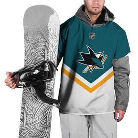 Накидка на куртку 3D с принтом San Jose Sharks в Екатеринбурге, 100% полиэстер |  | america | canada | hockey | nhl | usa | акула | америка | канада | лед | нхл | сан хосе | сша | хоккей | шаркс