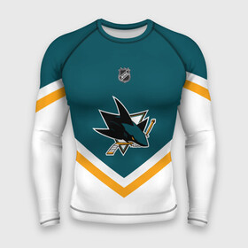 Мужской рашгард 3D с принтом San Jose Sharks в Екатеринбурге,  |  | america | canada | hockey | nhl | usa | акула | америка | канада | лед | нхл | сан хосе | сша | хоккей | шаркс