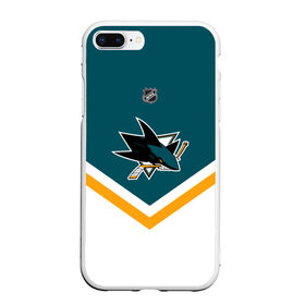 Чехол для iPhone 7Plus/8 Plus матовый с принтом San Jose Sharks в Екатеринбурге, Силикон | Область печати: задняя сторона чехла, без боковых панелей | america | canada | hockey | nhl | usa | акула | америка | канада | лед | нхл | сан хосе | сша | хоккей | шаркс