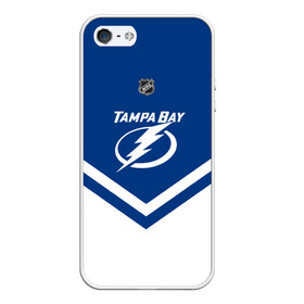 Чехол для iPhone 5/5S матовый с принтом Tampa Bay Lightning в Екатеринбурге, Силикон | Область печати: задняя сторона чехла, без боковых панелей | america | canada | hockey | nhl | usa | америка | бэй | канада | лайтнинг | лед | нхл | сша | тампа | хоккей