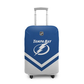 Чехол для чемодана 3D с принтом Tampa Bay Lightning в Екатеринбурге, 86% полиэфир, 14% спандекс | двустороннее нанесение принта, прорези для ручек и колес | america | canada | hockey | nhl | usa | америка | бэй | канада | лайтнинг | лед | нхл | сша | тампа | хоккей