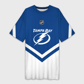 Платье-футболка 3D с принтом Tampa Bay Lightning в Екатеринбурге,  |  | america | canada | hockey | nhl | usa | америка | бэй | канада | лайтнинг | лед | нхл | сша | тампа | хоккей