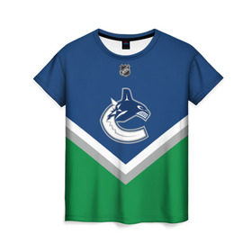 Женская футболка 3D с принтом Vancouver Canucks в Екатеринбурге, 100% полиэфир ( синтетическое хлопкоподобное полотно) | прямой крой, круглый вырез горловины, длина до линии бедер | america | canada | hockey | nhl | usa | америка | ванкувер | канада | кэнакс | лед | нхл | сша | хоккей