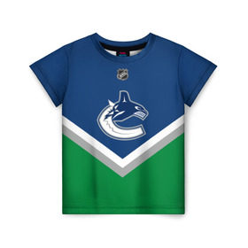 Детская футболка 3D с принтом Vancouver Canucks в Екатеринбурге, 100% гипоаллергенный полиэфир | прямой крой, круглый вырез горловины, длина до линии бедер, чуть спущенное плечо, ткань немного тянется | america | canada | hockey | nhl | usa | америка | ванкувер | канада | кэнакс | лед | нхл | сша | хоккей