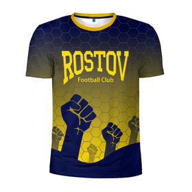 Мужская футболка 3D спортивная с принтом Rostov Football club в Екатеринбурге, 100% полиэстер с улучшенными характеристиками | приталенный силуэт, круглая горловина, широкие плечи, сужается к линии бедра | дону | на | ростов | ростов на дону