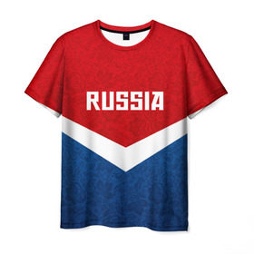 Мужская футболка 3D с принтом Russia Team в Екатеринбурге, 100% полиэфир | прямой крой, круглый вырез горловины, длина до линии бедер | cup | football | russia | олипм | россия | русская | русский | футбол | хохлома