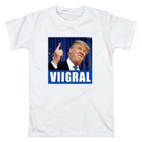 Мужская футболка хлопок с принтом Трамп 1 в Екатеринбурге, 100% хлопок | прямой крой, круглый вырез горловины, длина до линии бедер, слегка спущенное плечо. | america | donald | trump | usa | америка | дональд | трамп