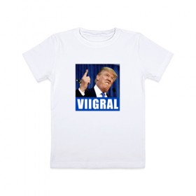 Детская футболка хлопок с принтом Трамп 1 в Екатеринбурге, 100% хлопок | круглый вырез горловины, полуприлегающий силуэт, длина до линии бедер | america | donald | trump | usa | америка | дональд | трамп
