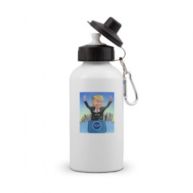 Бутылка спортивная с принтом Трамп 3 в Екатеринбурге, металл | емкость — 500 мл, в комплекте две пластиковые крышки и карабин для крепления | Тематика изображения на принте: america | donald | trump | usa | америка | дональд | трамп