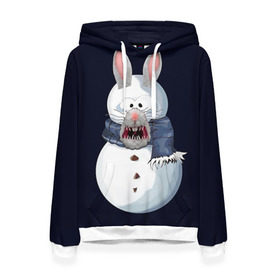 Женская толстовка 3D с принтом Снэпчат кролик в Екатеринбурге, 100% полиэстер  | двухслойный капюшон со шнурком для регулировки, мягкие манжеты на рукавах и по низу толстовки, спереди карман-кенгуру с мягким внутренним слоем. | snapchat | радуга | снеговик | снэпчат | уши | фильтр | язык
