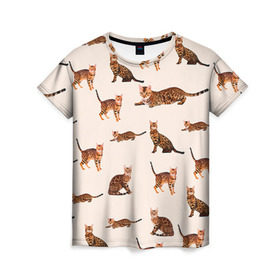 Женская футболка 3D с принтом Котейки дольче 2 в Екатеринбурге, 100% полиэфир ( синтетическое хлопкоподобное полотно) | прямой крой, круглый вырез горловины, длина до линии бедер | dg | dolce | gabbana | габбана | дольче | киска | котенок | котик | кошечка | кошка