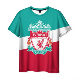 Мужская футболка 3D с принтом Ливерпуль в Екатеринбурге, 100% полиэфир | прямой крой, круглый вырез горловины, длина до линии бедер | ливерпуль