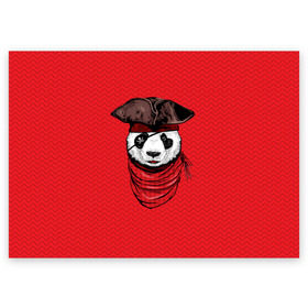 Поздравительная открытка с принтом Панда пират в Екатеринбурге, 100% бумага | плотность бумаги 280 г/м2, матовая, на обратной стороне линовка и место для марки
 | animal | bay | bear | beast | captain | panda | pirate | бухта | зверь | капитан | корабль | медведь | панда | пират
