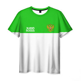 Мужская футболка 3D с принтом Дзюдо в Екатеринбурге, 100% полиэфир | прямой крой, круглый вырез горловины, длина до линии бедер | judo | дзюдо | единоборства | россия | спорт | федерация