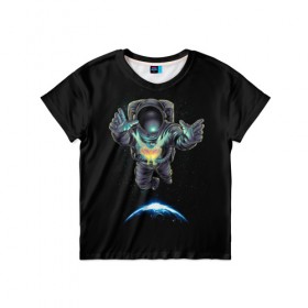 Детская футболка 3D с принтом Космическая бабочка в Екатеринбурге, 100% гипоаллергенный полиэфир | прямой крой, круглый вырез горловины, длина до линии бедер, чуть спущенное плечо, ткань немного тянется | astro | butterfly | galaxy | planet | space | star | бабочка | галактика | звезда | земля | космонавт | космос | планета