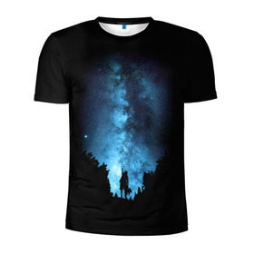 Мужская футболка 3D спортивная с принтом Млечный путь в Екатеринбурге, 100% полиэстер с улучшенными характеристиками | приталенный силуэт, круглая горловина, широкие плечи, сужается к линии бедра | galaxy | milky way | night | space | star | вселенная | галактика | звезды | космос | млечный | ночь | путь