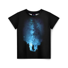 Детская футболка 3D с принтом Млечный путь в Екатеринбурге, 100% гипоаллергенный полиэфир | прямой крой, круглый вырез горловины, длина до линии бедер, чуть спущенное плечо, ткань немного тянется | galaxy | milky way | night | space | star | вселенная | галактика | звезды | космос | млечный | ночь | путь