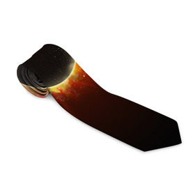 Галстук 3D с принтом Солнечное затмение в Екатеринбурге, 100% полиэстер | Длина 148 см; Плотность 150-180 г/м2 | eclipse | moon | planet | solar | space | star | sun | затмение | звезда | космос | луна | планета | солнце