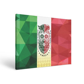 Холст прямоугольный с принтом Мексика в Екатеринбурге, 100% ПВХ |  | Тематика изображения на принте: мексика | флаг | череп