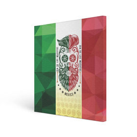 Холст квадратный с принтом Мексика в Екатеринбурге, 100% ПВХ |  | мексика | флаг | череп