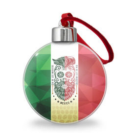 Ёлочный шар с принтом Мексика в Екатеринбурге, Пластик | Диаметр: 77 мм | Тематика изображения на принте: мексика | флаг | череп