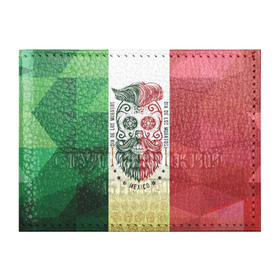 Обложка для студенческого билета с принтом Мексика в Екатеринбурге, натуральная кожа | Размер: 11*8 см; Печать на всей внешней стороне | Тематика изображения на принте: мексика | флаг | череп