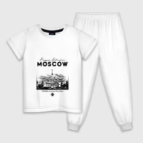 Детская пижама хлопок с принтом Москва, ВДНХ в Екатеринбурге, 100% хлопок |  брюки и футболка прямого кроя, без карманов, на брюках мягкая резинка на поясе и по низу штанин
 | Тематика изображения на принте: 