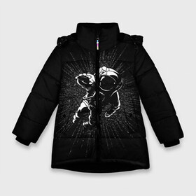 Зимняя куртка для девочек 3D с принтом Космическое прикосновение в Екатеринбурге, ткань верха — 100% полиэстер; подклад — 100% полиэстер, утеплитель — 100% полиэстер. | длина ниже бедра, удлиненная спинка, воротник стойка и отстегивающийся капюшон. Есть боковые карманы с листочкой на кнопках, утяжки по низу изделия и внутренний карман на молнии. 

Предусмотрены светоотражающий принт на спинке, радужный светоотражающий элемент на пуллере молнии и на резинке для утяжки. | Тематика изображения на принте: astro | cosmo | galaxy | planet | space | star | астронавт | галактика | звезды | космонавт | космос | планета
