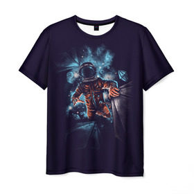 Мужская футболка 3D с принтом Неизвестная галактика в Екатеринбурге, 100% полиэфир | прямой крой, круглый вырез горловины, длина до линии бедер | astro | cosmo | galaxy | planet | space | star | астронавт | галактика | звезды | космонавт | космос | планета