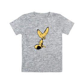 Детская футболка хлопок с принтом Лисенок в Екатеринбурге, 100% хлопок | круглый вырез горловины, полуприлегающий силуэт, длина до линии бедер | животное | лиса | фенек