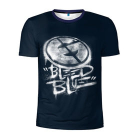Мужская футболка 3D спортивная с принтом Bleed Blue в Екатеринбурге, 100% полиэстер с улучшенными характеристиками | приталенный силуэт, круглая горловина, широкие плечи, сужается к линии бедра | dota | evil geniuses | international | team | ti5 | дота | злые гении | интернешнл