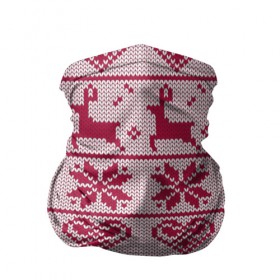 Бандана-труба 3D с принтом Розовый свитер в Екатеринбурге, 100% полиэстер, ткань с особыми свойствами — Activecool | плотность 150‒180 г/м2; хорошо тянется, но сохраняет форму | Тематика изображения на принте: ангел | ёлка | ель | зима | колокольчик | нг | новый год | олень | рождество | санта | свитер | снег