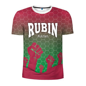 Мужская футболка 3D спортивная с принтом Rubin Kazan в Екатеринбурге, 100% полиэстер с улучшенными характеристиками | приталенный силуэт, круглая горловина, широкие плечи, сужается к линии бедра | казань | рубин