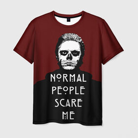 Мужская футболка 3D с принтом Normal people scare me в Екатеринбурге, 100% полиэфир | прямой крой, круглый вырез горловины, длина до линии бедер | american | horror | langdon | story | tate | американская | история | люди | нормальные | ужасов