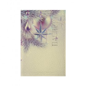 Обложка для паспорта матовая кожа с принтом Рождественская звезда в Екатеринбурге, натуральная матовая кожа | размер 19,3 х 13,7 см; прозрачные пластиковые крепления | Тематика изображения на принте: happy new year | блеск | ёлка | звезда | игрушки. праздник | конфетти | новый год | подарки