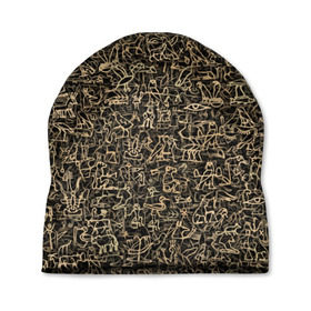 Шапка 3D с принтом Египетские иероглифы в Екатеринбурге, 100% полиэстер | универсальный размер, печать по всей поверхности изделия | африка | древний | египет | знак | история | паттерн | письменность | символ | текстура