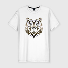 Мужская футболка премиум с принтом Медведь в Екатеринбурге, 92% хлопок, 8% лайкра | приталенный силуэт, круглый вырез ворота, длина до линии бедра, короткий рукав | животные | медведь | природа