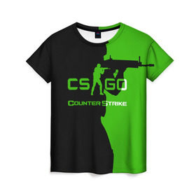 Женская футболка 3D с принтом CS GO в Екатеринбурге, 100% полиэфир ( синтетическое хлопкоподобное полотно) | прямой крой, круглый вырез горловины, длина до линии бедер | csgo | global offensive | контр страйк | контра