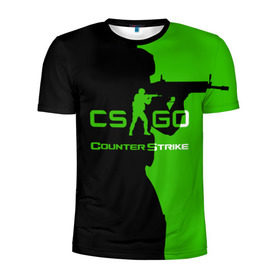 Мужская футболка 3D спортивная с принтом CS GO в Екатеринбурге, 100% полиэстер с улучшенными характеристиками | приталенный силуэт, круглая горловина, широкие плечи, сужается к линии бедра | csgo | global offensive | контр страйк | контра