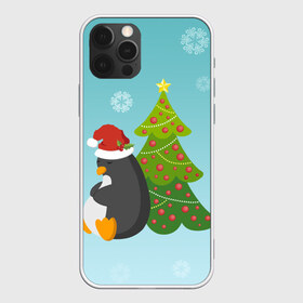 Чехол для iPhone 12 Pro Max с принтом Новогодний пингвинчик в Екатеринбурге, Силикон |  | елка | новый год | пингвин