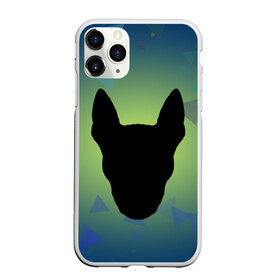 Чехол для iPhone 11 Pro Max матовый с принтом силуэт Бультерьера в Екатеринбурге, Силикон |  | зеленый | силуэт | синий | собака | черный