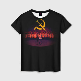 Женская футболка 3D с принтом Mother russia bleeds 2 в Екатеринбурге, 100% полиэфир ( синтетическое хлопкоподобное полотно) | прямой крой, круглый вырез горловины, длина до линии бедер | indie | mother russia bleeds | игра | игры | инди